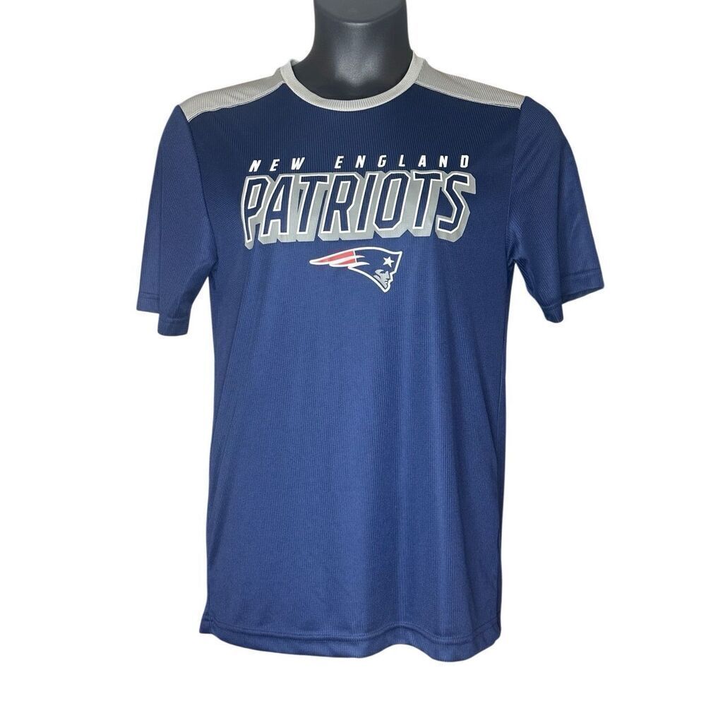 NFL Team Apparel Men's Navy New England Patriots Graphic Jersey Tee Medium